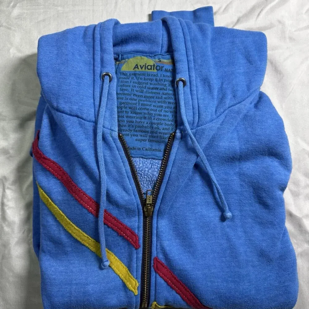 Aviator Nation Pray For Surf Hoodie Women’s Size Small Blue